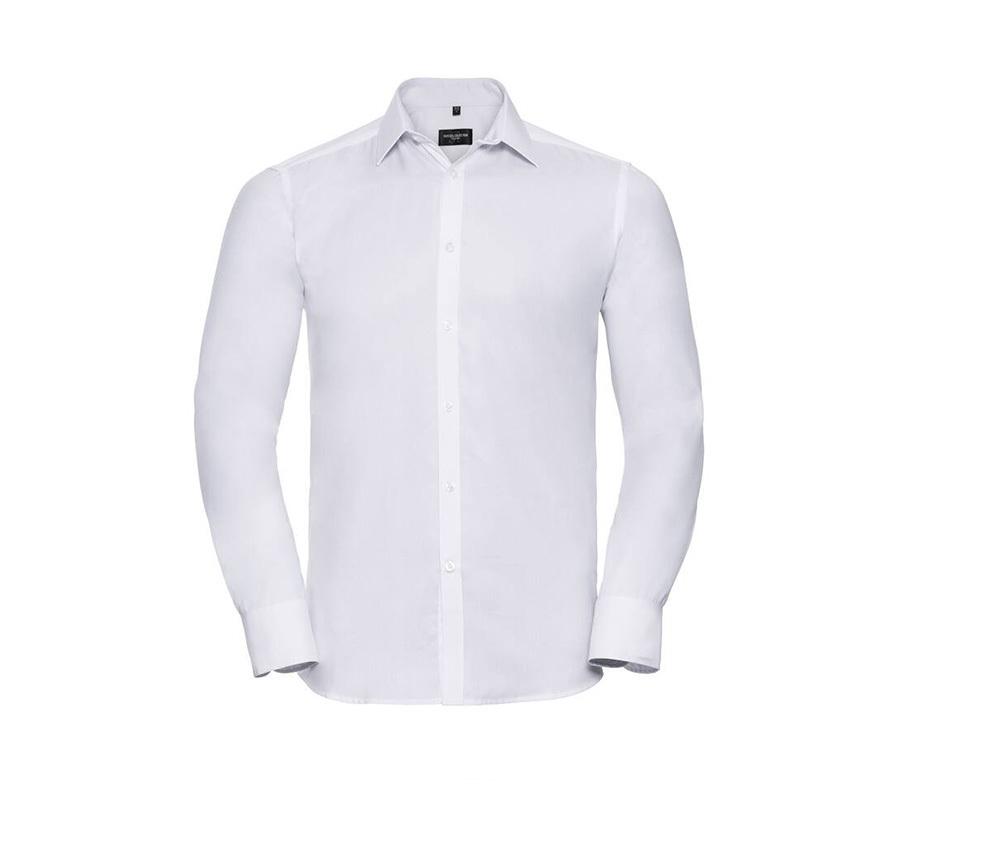 Russell Collection JZ962 - Mens' Long Sleeve Herringbone Shirt