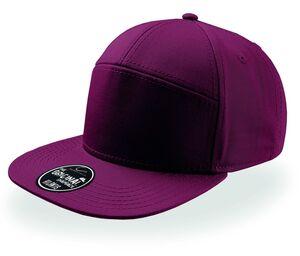 Atlantis AT055 - 7-panel cap with flat visor Burgundy