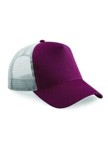 Beechfield BF640 - Half Mesh Trucker Burgundy/ Light Grey