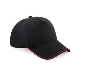 Beechfield BF025C - Authentic Cap visor passpoilée Black / Classic Red