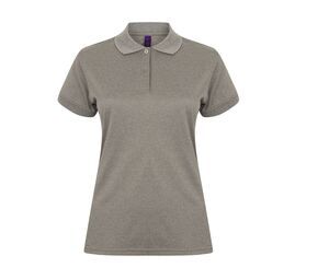 Henbury HY476 - Breathable women's polo shirt Heather Grey