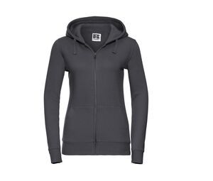 Russell JZ66F - Ladies` Authentic Zipped Hood Convoy Grey
