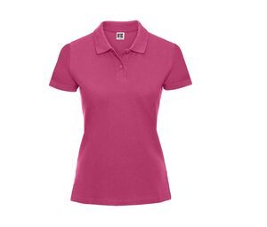 Russell JZ69F - Women's Pique Polo Shirt 100% Cotton Fuchsia