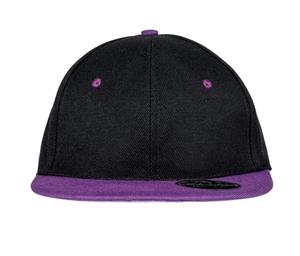 Result RC082 - 6 -sided flat visor cap Black / Purple