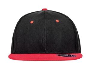 Result RC082 - 6 -sided flat visor cap Black / Red
