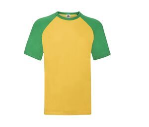 Fruit of the Loom SC237 - Short Sleeve Baseball T (61-026-0) Sunflower/ Kelly Green