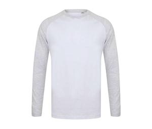 SF Men SF271 - Baseball long-sleeved T-shirt White / Heather Grey