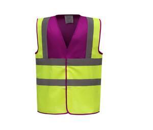 Yoko YK100 - High visibility 2 b&b vest Child (HVW100CH) Raspberry / Hi Vis Yellow