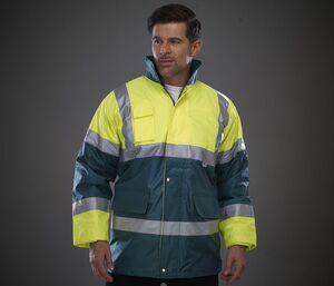 Yoko YK303 - High visibility contrast parka Hi Vis Yellow/Paramedic Green