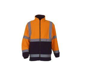 Yoko YKK08 - Thick high-visibility fleece jacket Hi Vis Orange/Navy