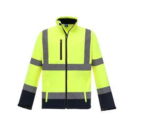 Yoko YKK09 - High Visibility Softshell Jacket Hi Vis Yellow/Navy