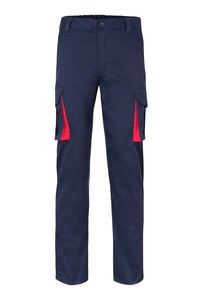 Velilla 103024S - TWO-TONE STRETCH TROUSERS Navy Blue/Red