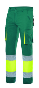 Velilla 303002S - HV TWO-TONE STRETCH TROUSERS GREEN/HI-VIS YELLOW