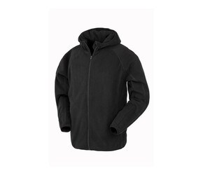 RESULT RS906X - HOODED RECYCLED MICROFLEECE JACKET Black