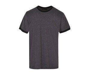 BUILD YOUR BRAND BYB022 - RINGER TEE Charcoal/Black